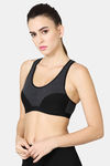 Vstar Cotton Padded Sports Bra - Charcoal Melge Black — thumbnail 2